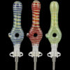 Glass Donut 10mm Dab Straw with Titanium Tip Glass Donut 10mm Dab Straw with Titanium Tip