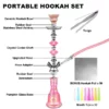 Pink 2-Hose Portable Hookah Set