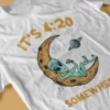 Alien 420 Marijuana Smoking Men's Oversized Cotton T-Shirt Alien 420 Marijuana Smoking Men's Oversized Cotton T-Shirt