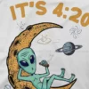 Alien 420 Marijuana Smoking Men's Oversized Cotton T-Shirt Alien 420 Marijuana Smoking Men's Oversized Cotton T-Shirt