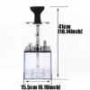 Cube Acrylic LED Hookah Set with 2 Hoses and Silicone Bowl