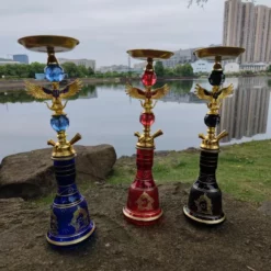 Resin Stainless Steel Hookah Set with Glass Bottle