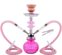 Small Double Pipe Hookah Shisha Set with Bottle for Bar and Home, Arabic Style