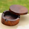 Retro Wooden Ashtray with Lid