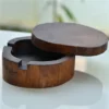 Retro Wooden Ashtray with Lid