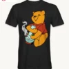 Winnie-The-Pooh 420 Cartoon Black T-Shirt